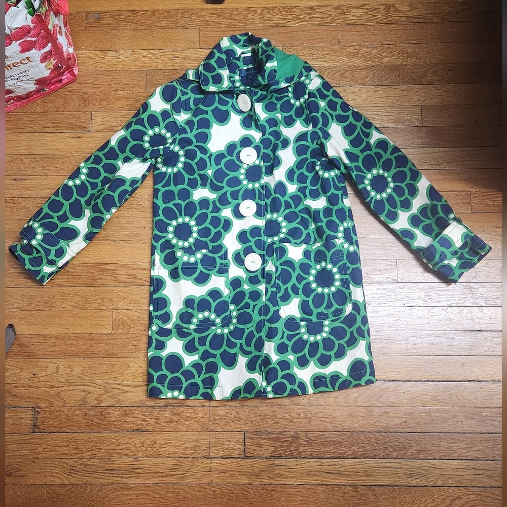 Floral Green and Blue Coat